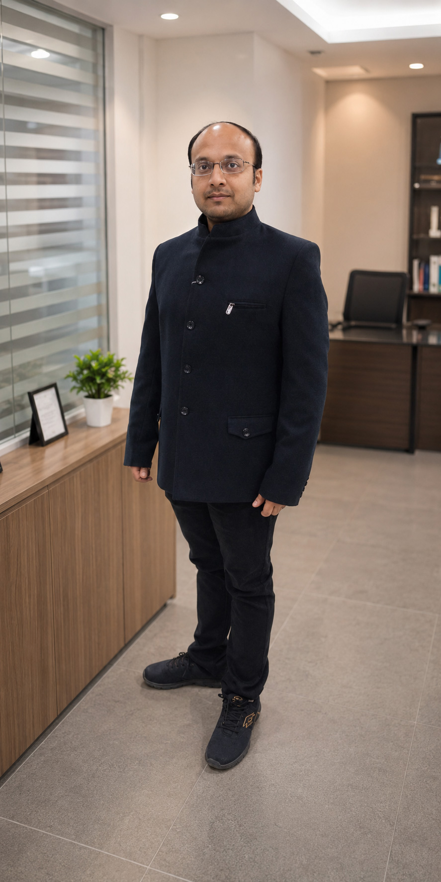 Pradeept Agarwal at his desk